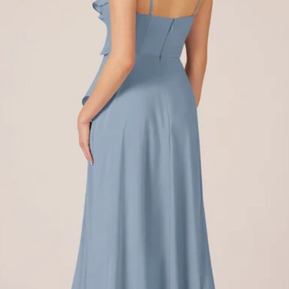 Azazie Catalaya Dress - Size A12 Dusty Blue Worn Once - Picture 2 of 2